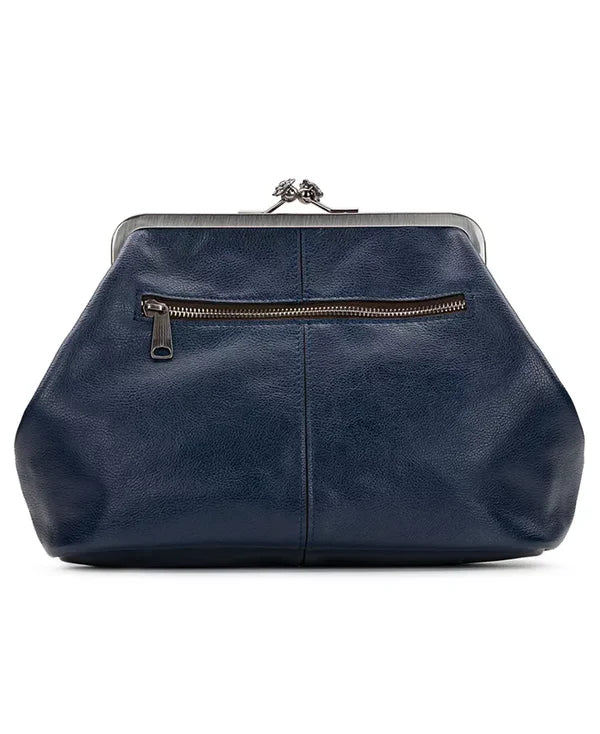 Genuine Leather Kiss-Lock Handbag β Timeless Everyday Purse for Women