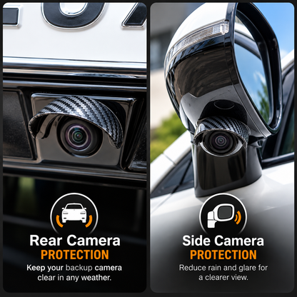 Car Camera Rain Guard – Clear View Protector for Rear & Side Cameras